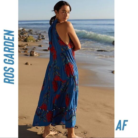 ANTHROPOLOGIE BY RO’S GARDEN VALLEY HALTER TOP MAXI DRESS NEW XS - Picture 7 of 11